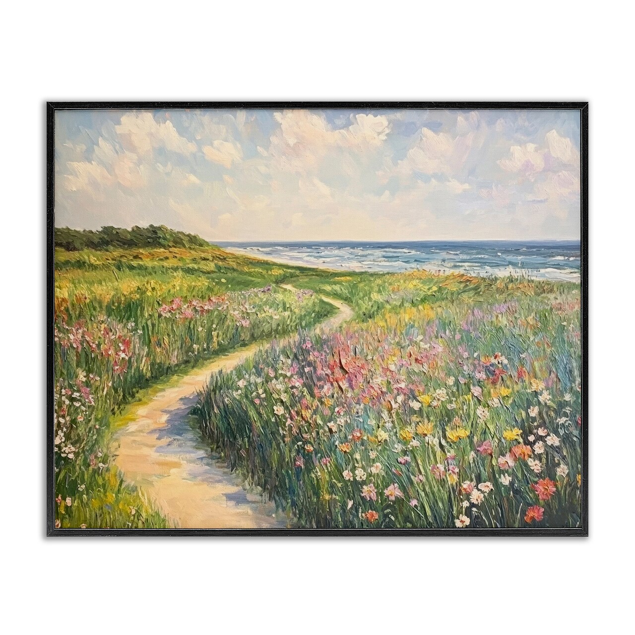 Stupell Industries Impressionist Coastal Meadow Framed Giclee, design by Petal Prints Design